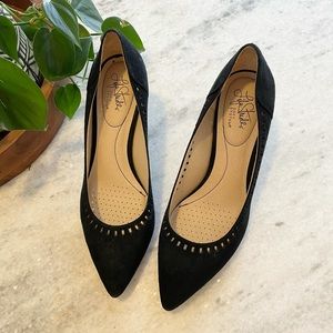 Black Suede Kitten Heels